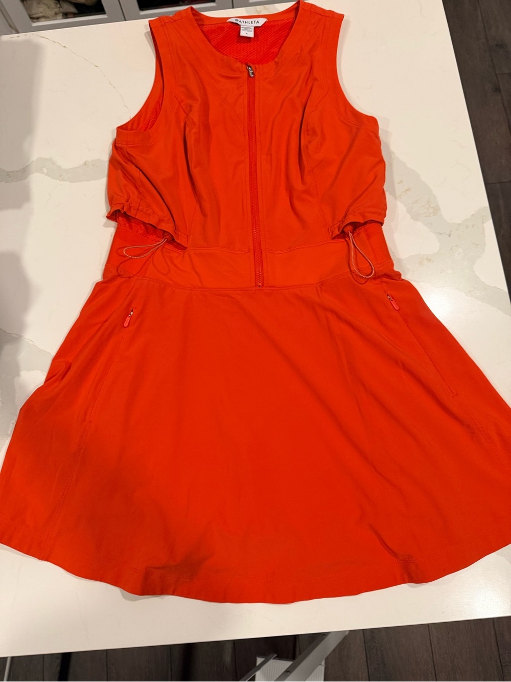 Athleta Bright Orange Zip-Front Active Dress